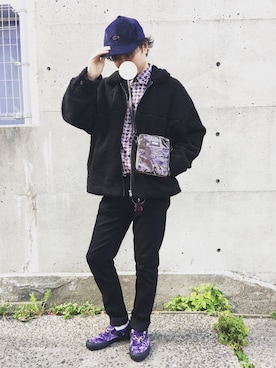 「MYne（マイン）のアイテム（バッグ）」を使った、Kai🐳さん（メンズ・178cm）の冬コーディネート