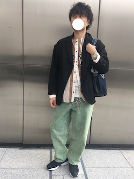 「BLUE BLUE（ブルーブルー）のアイテム（バッグ）」を使った、Kai🐳さん（メンズ・178cm）の春コーディネート