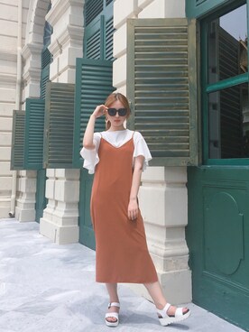 「travel」｜「アイテム（ワンピース）」を使った、Cassiewuさん（レディース・165cm）の春コーディネート