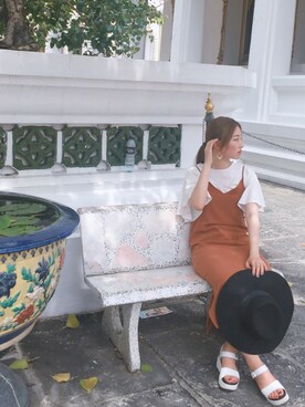 「travel」｜「アイテム（スカート）」を使った、Cassiewuさん（レディース・165cm）の春コーディネート