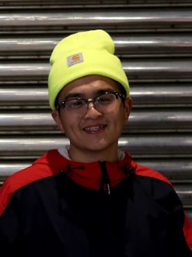 「Carhartt WIP（カーハートダブリューアイピー）のアイテム（マウンテンパーカー）」を使った、邱士儀🇹🇼さん（メンズ・168cm）の冬コーディネート