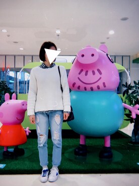 「日常」｜「アイテム（アクセサリー）」を使った、W--璐瑶さん（レディース・165cm）の春コーディネート