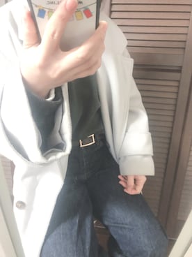 「古着コーデ」｜「アイテム（ピーコート）」を使った、うおたさん（レディース・155cm）の冬コーディネート