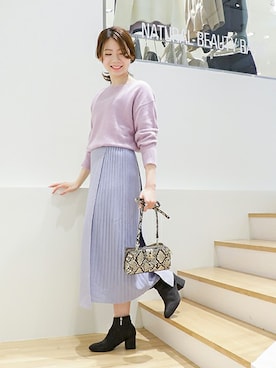 「ニットアップ」｜NBB SVさん（レディース・157cm）の冬コーディネート