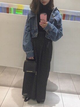 「Another Edition（アナザーエディション）のアイテム（デニムジャケット）」を使った、aymさん（レディース・152cm）の秋コーディネート