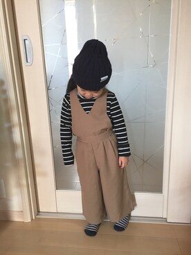 「GLOBAL WORK（グローバルワーク）のアイテム（オールインワン・サロペット）」を使った、cocoroさん（キッズ・90cm）の冬コーディネート