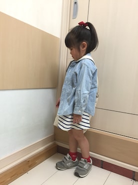 「ダンガリーシャツ」｜「アイテム（ワンピース/ドレス）」を使った、cocoroさん（キッズ・100cm）の春コーディネート