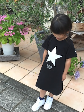 「CONVERSE（コンバース）のアイテム（ワンピース/ドレス）」を使った、cocoroさん（キッズ・100cm）の夏コーディネート