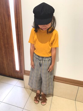 「キッスコーデ」｜「アイテム（帽子）」を使った、cocoroさん（キッズ・100cm）の秋コーディネート