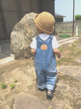 「Levi's（リーバイス）のアイテム（サロペット/オーバーオール）」を使った、kota＊さん（キッズ・80cm）の夏コーディネート
