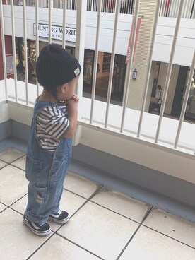 「Levi's（リーバイス）のアイテム（サロペット/オーバーオール）」を使った、kota＊さん（キッズ・80cm）の秋コーディネート