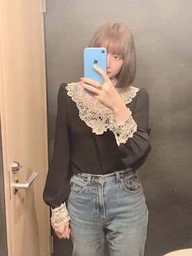 「AMAIL（アマイル）のアイテム（シャツ/ブラウス）」を使った、usonoajigasuruさん（レディース・157cm）の春コーディネート