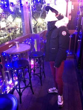 「Timberland（ティンバーランド）のアイテム（キャップ）」を使った、ヨコヤマダイキさん（メンズ・170cm）の冬コーディネート