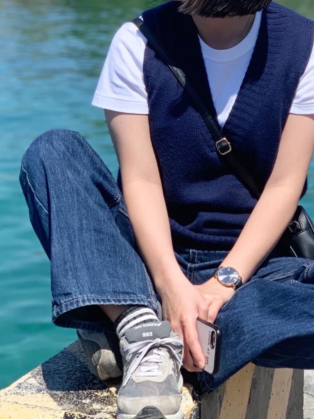 「UNIQLOのアイテム（Tシャツ/カットソー、ホワイト系）」を使った、eatさん（レディース・159cm）の春コーディネートの1枚目の写真