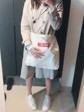 「MILKFED.」｜「アイテム（トレンチコート）」を使った、chichi.♡さん（レディース・167cm）の春コーディネート