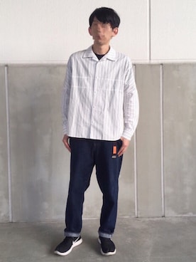 「開襟シャツ」｜たまさん（メンズ・167cm）の秋コーディネート