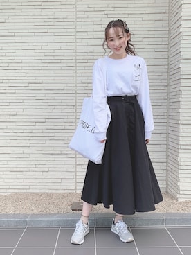 「BASECONTROL（ベースコントロール）のアイテム（トップス）」を使った、chikaさん（レディース・160cm）の春コーディネート