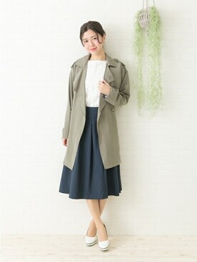 「PREFERIR（プレフェリール）のアイテム（トレンチコート）」を使った、PREFERIR_webさん（レディース・160cm）の冬コーディネート