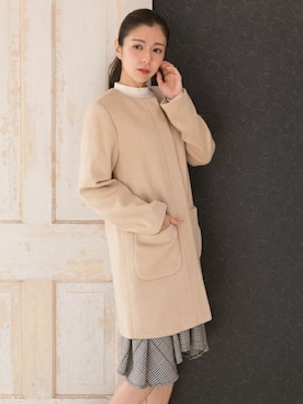 「PREFERIR（プレフェリール）のアイテム（ノーカラージャケット）」を使った、PREFERIR_webさん（レディース・160cm）の秋コーディネート