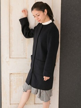 「PREFERIR（プレフェリール）のアイテム（ノーカラージャケット）」を使った、PREFERIR_webさん（レディース・160cm）の秋コーディネート
