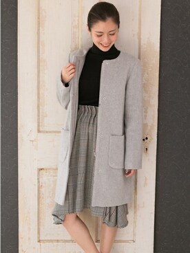 「PREFERIR（プレフェリール）のアイテム（ノーカラージャケット）」を使った、PREFERIR_webさん（レディース・160cm）の秋コーディネート