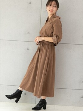 コーデュロイ ロングシャツ ワンピース 日本テレビ Oha 4番組着用 を使った人気ファッションコーディネート Wear