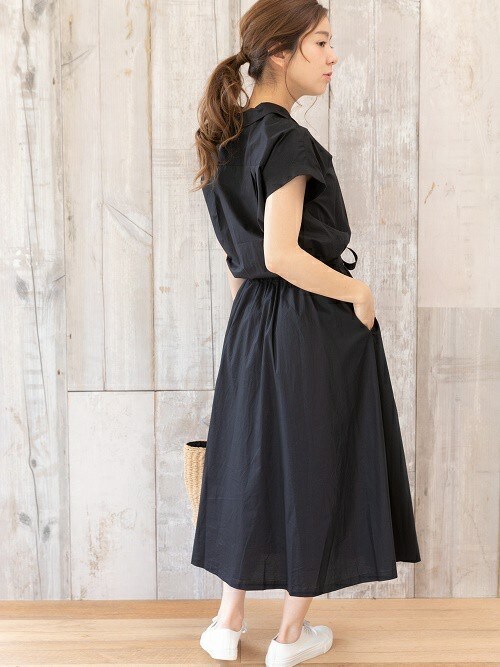 【 】スリーブレス ミディ シャツワンピース 50％OFF】MIDIUMISOLID（ミディウミソリッド） ロング シャツ