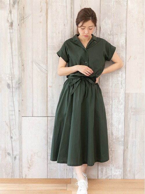 ワンピース シャツドレス フレンチ ベルト フェミニン ガーリー スカーフプリントシャツドレス / GRACE CONTINENTAL | GRACE