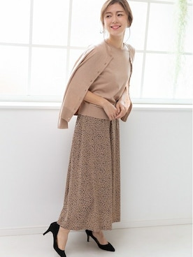 「ダルメシアン柄スカート」｜PREFERIR_webさん（レディース・160cm）の冬コーディネート