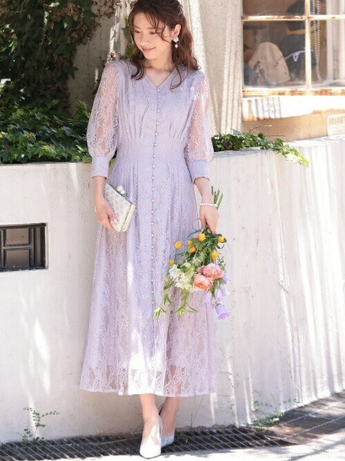 PREFERIRのバック リボン シアーレース 結婚式 パーティー ドレス  お呼ばれワンピースを使ったコーディネート（ZOZOTOWN Yahoo!店）