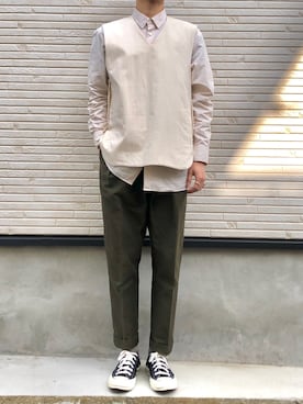 「POLYPLOID（ポリプロイド）のアイテム（トップス）」を使った、ちーやさん（メンズ・168cm）の春コーディネート