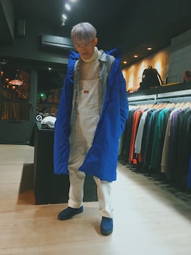 「Simplicite（サンプリシテ）のアイテム（トップス）」を使った、GigaLiuさん（メンズ・173cm）の冬コーディネート