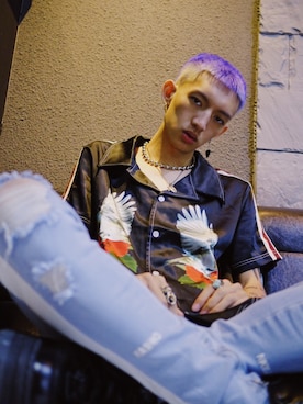 「PROFOUND AESTHETIC（プロファウンドエステティック）のアイテム」を使った、GigaLiuさん（メンズ・173cm）の夏コーディネート