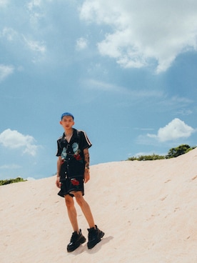 「PROFOUND AESTHETIC（プロファウンドエステティック）のアイテム」を使った、GigaLiuさん（メンズ・173cm）の夏コーディネート