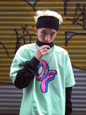 「ODD FUTURE（オッドフューチャー）のアイテム」を使った、GigaLiuさん（メンズ・173cm）の冬コーディネート