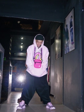 「ODD FUTURE（オッドフューチャー）のアイテム」を使った、GigaLiuさん（メンズ・173cm）の春コーディネート
