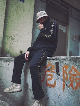 「LIFUL MINIMAL GARMENTS.（ライフルミニマルガーメンツ）のアイテム（帽子）」を使った、GigaLiuさん（メンズ・173cm）の春コーディネート