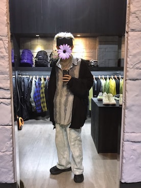 「SmokaVintageのアイテム（シャツ/ブラウス、その他）」を使った、GigaLiuさん（メンズ・173cm）の秋コーディネート