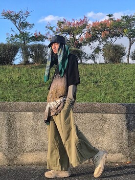 「SMOKAVINTAGEのアイテム（シャツ/ブラウス、その他）」を使った、GigaLiuさん（メンズ・173cm）の秋コーディネート