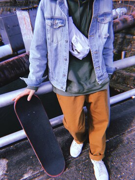 「BSRABBIT（ビエスラビット）のアイテム」を使った、NATURALSTANCEさん（メンズ・172cm）の春コーディネート