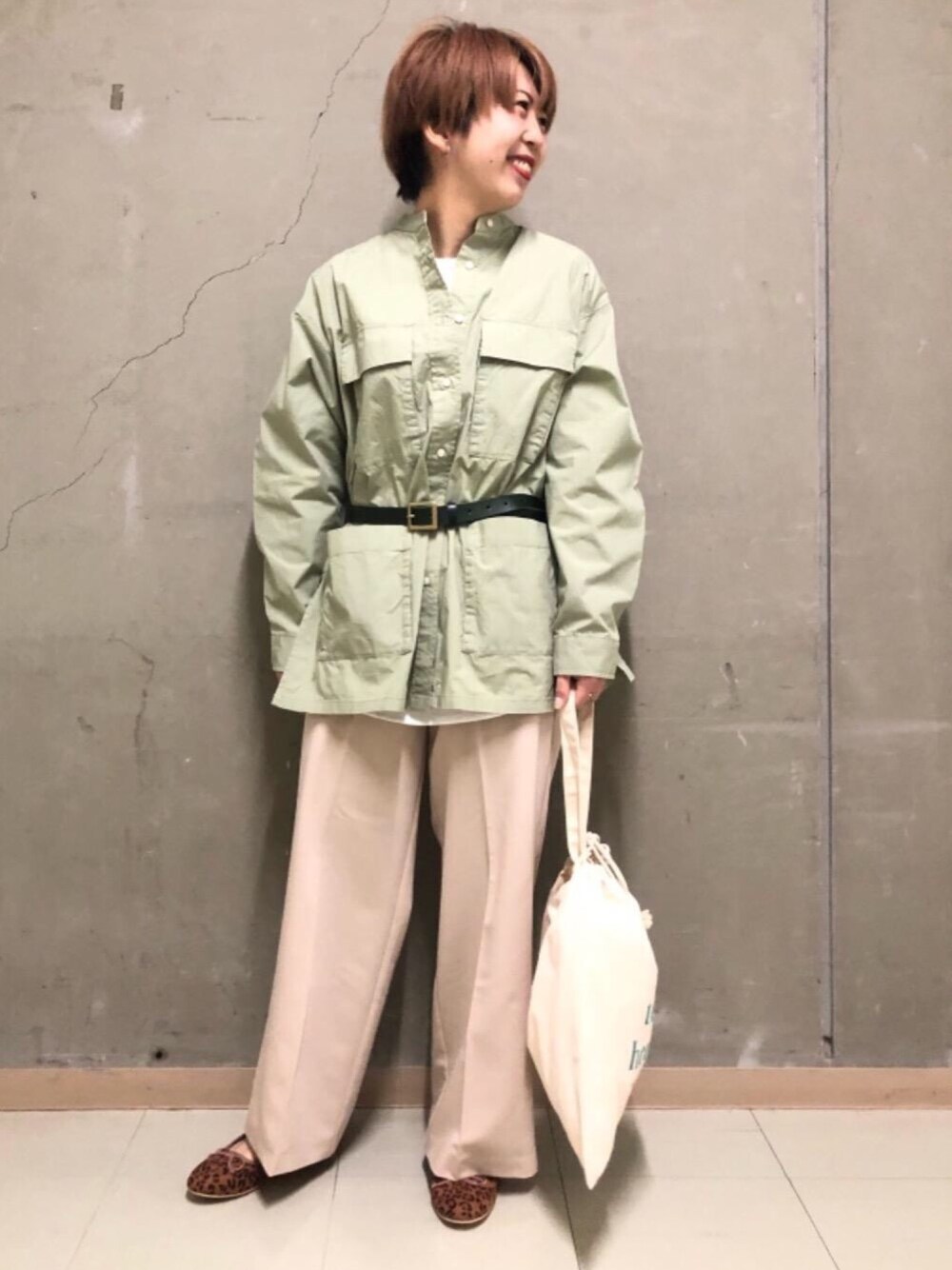 「低身長コーデ、淡色コーデ、USAコットン、2021春新作、今買って春まで着られる、キレイめカジュアル、春こーで」｜「coenのNEWバレエフラットシューズ（バレエシューズ、その他）」を使った、coen あおさん（レディース・150cm）の春コーディネートの1枚目の写真