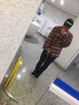 「A land（エーランド）のアイテム（パンツ）」を使った、Yuhi Noguchiさん（メンズ・165cm）の冬コーディネート