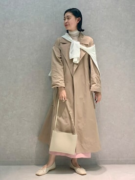 「Rougevif」｜「アイテム（トレンチコート）」を使った、くろさん（レディース・160cm）の冬コーディネート
