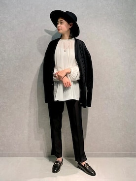 「Rougevif」｜「アイテム（帽子）」を使った、くろさん（レディース・160cm）の冬コーディネート