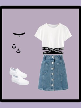 「自遊人（ジユウジン）のアイテム（Tシャツ/カットソー、ホワイト系）」を使った、いいタナさん（レディース・159cm）の春コーディネート