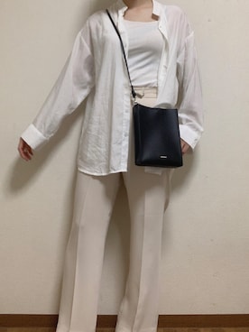 「LOWRYS FARM（ローリーズファーム）のセンタープレスカラーフレアパンツ　870189（その他パンツ）」を使った、青タンさん（レディース・164cm）の秋コーディネート