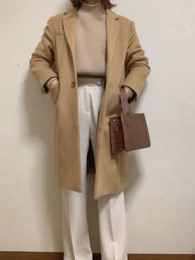 「BACK NUMBER（バックナンバー）のアイテム（チェスターコート）」を使った、青タンさん（レディース・164cm）の冬コーディネート