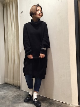 「STUDIOUS（ステュディオス）のアイテム（その他シューズ）」を使った、mikaさん（レディース・150cm）の冬コーディネート