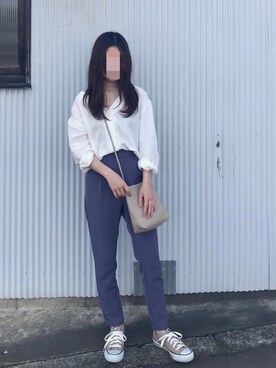 「fifth（フィフス）のVネックラインデザインブラウス（シャツ/ブラウス）」を使った、soraさん（レディース・158cm）の夏コーディネート