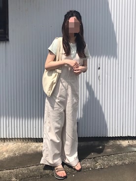 「スポサン」｜「アイテム（サロペット/オーバーオール）」を使った、soraさん（レディース・158cm）の夏コーディネート